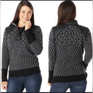 Smartwool Women Ski Ninja Pullover Sweater in BLACK Size LARGE NWOT